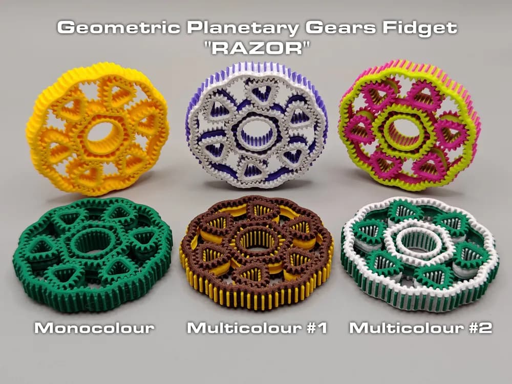 "Razor" Engranajes Planetarios Geométricos Spinner Anti-Estrés